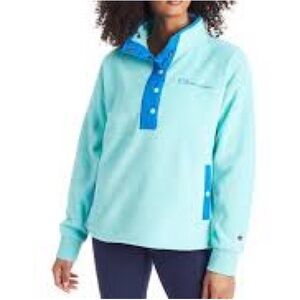 Champion Explorer Turquoise/Blue Microfleece Snap Front Pullover Size Medium